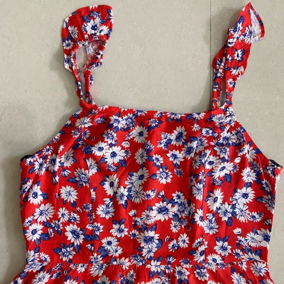 FOREVER 21 Women Coral Red Printed A-Line Dress Brand New (Never Worn) - Picture 9 of 14